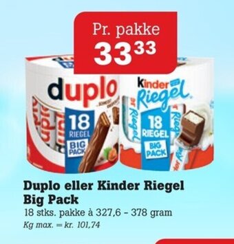 Poetzsch Padborg Duplo eller Kinder Riegel Big Pack tilbud