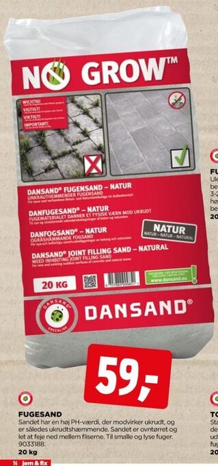 jem & fix Dansand fugesand tilbud