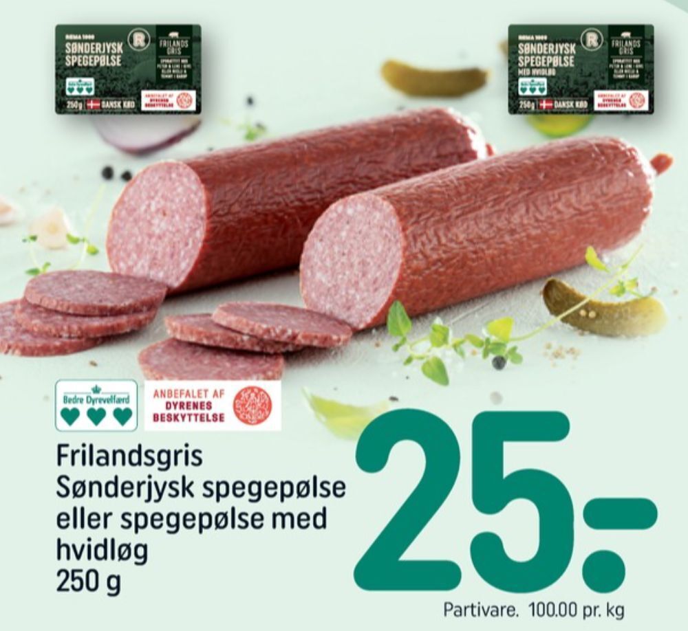 Rema 1000 Rema 1000 sønderjysk spegepølse hvidløg tilbud