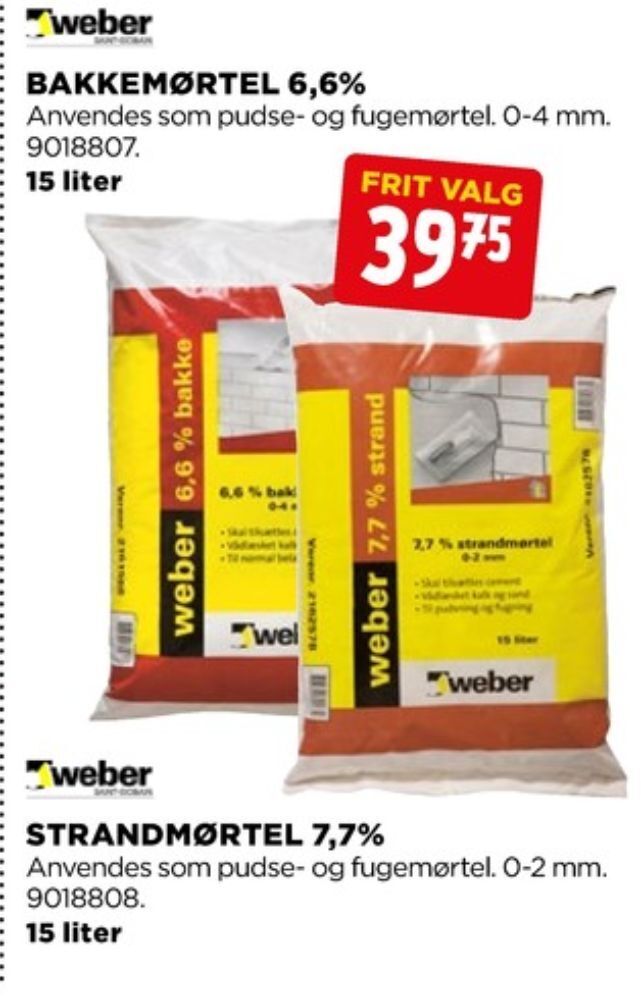 Weber mørtel tilbud hos jem & fix