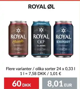 Nielsen's Discount ROYAL ØL tilbud