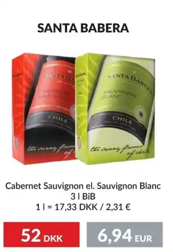 Nielsen's Discount SANTA BABERA Cabernet Sauvignon el. Sauvignon Blanc tilbud