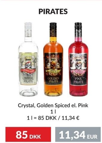 Nielsen's Discount PIRATES Crystal, Golden Spiced el. Pink 1L tilbud