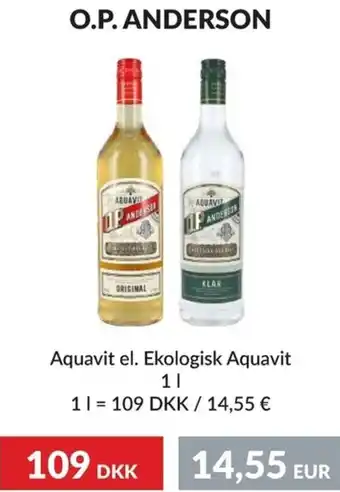 O.P.ANDERSON Aquavit el. Ekologisk Aquavit