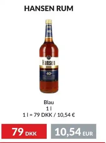 Nielsen's Discount HANSEN RUM Blau tilbud