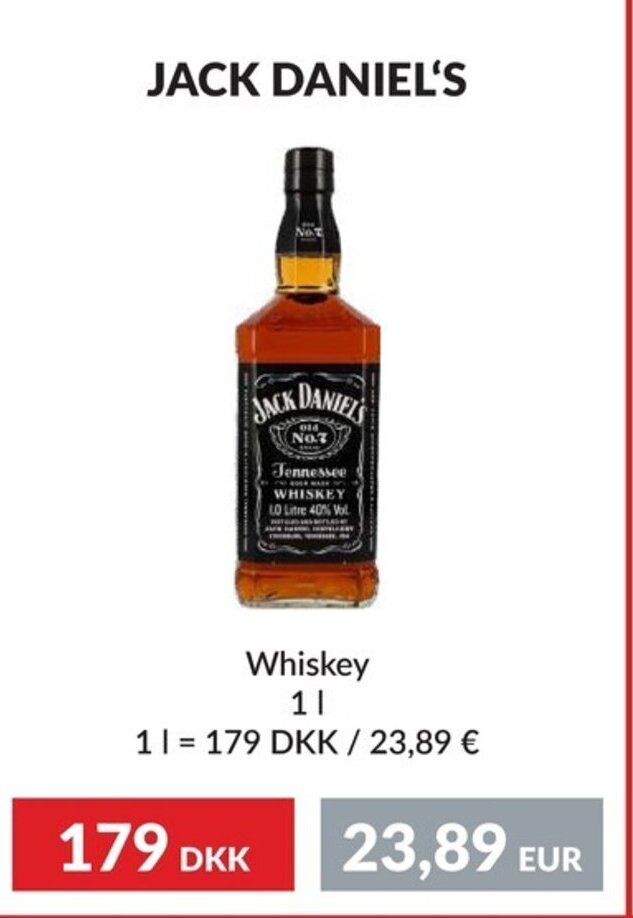 JACK DANIEL'S WHISKEY tilbud hos Nielsen's Discount