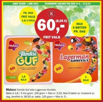 Købmandsgården Malaco tilbud