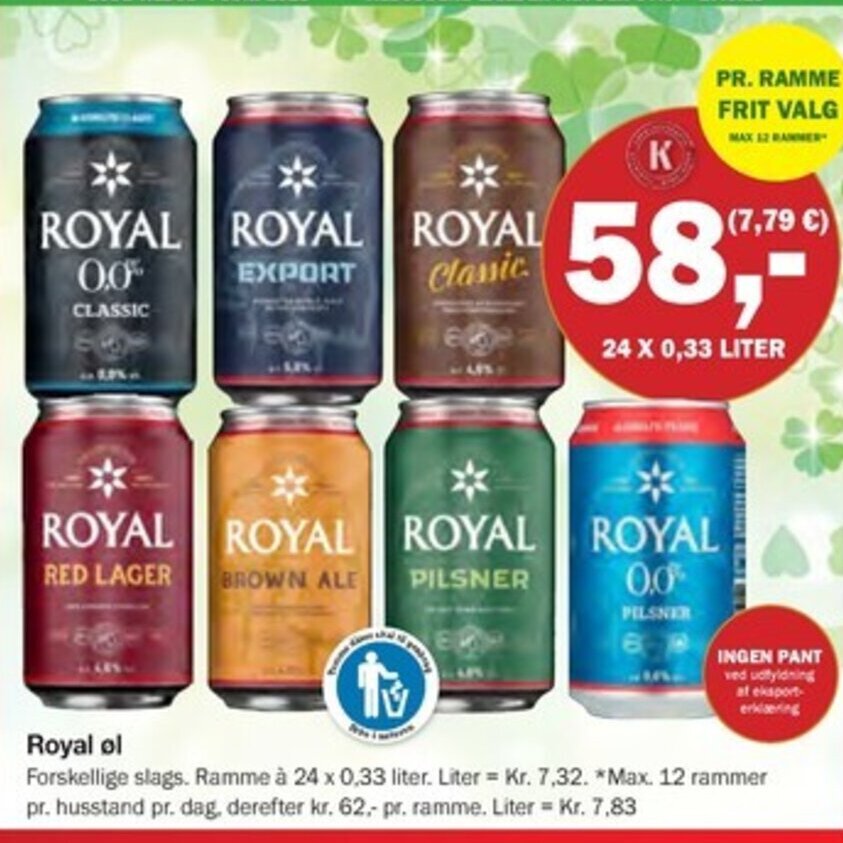 Købmandsgården Royal ol tilbud