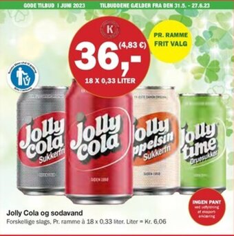 Købmandsgården Jolly Cola og sodavand tilbud