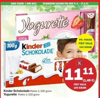 Købmandsgården Kinder Schokolade tilbud