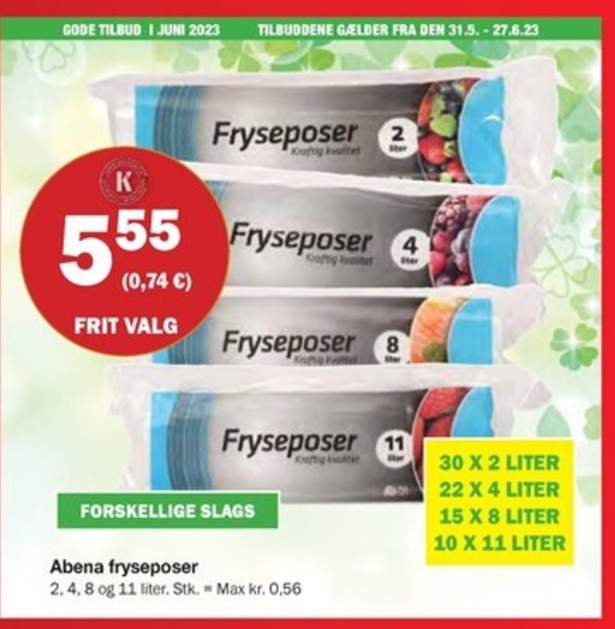 Købmandsgården Abena fryseposer tilbud