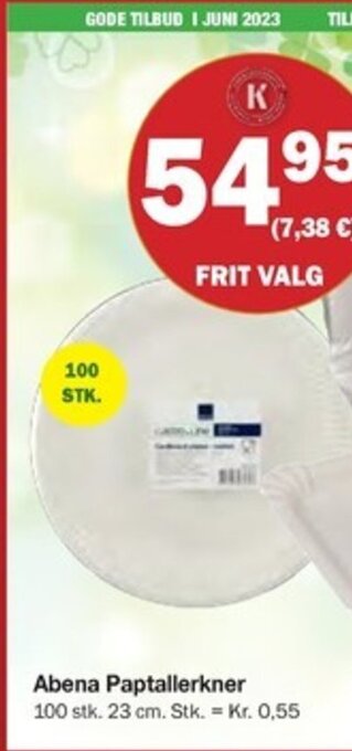 Købmandsgården Abena Paptallerkner tilbud