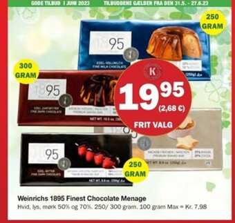Købmandsgården Weinrichs 1895 Finest Chocolate Menage tilbud