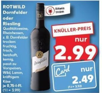 ROTWILD Dornfelder oder Riesling