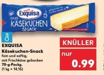 Kaufland EXQUISA Käsekuchen-Snack tilbud