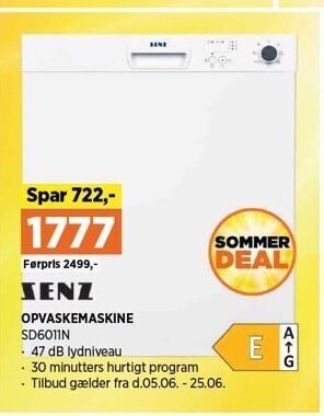 Power Senz opvaskemaskine tilbud