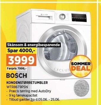 Power Bosch kondenstørretumbler tilbud