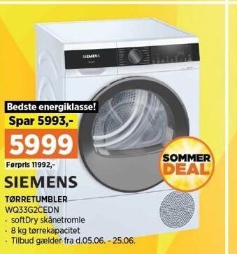 Power Siemens tørretumbler tilbud