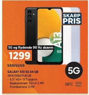 Power Samsung galaxy a13 5g 64 gb tilbud