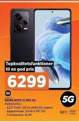 Power Xiaomi redmi note 12 pro 5g tilbud