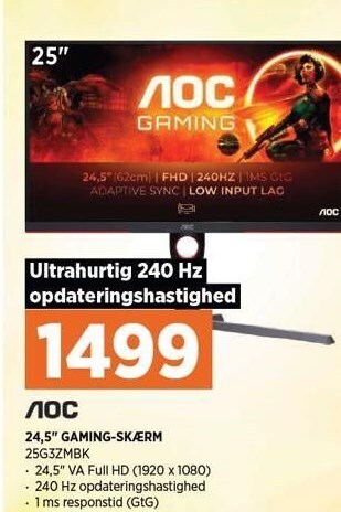 Aoc 24,5 gaming-skærm