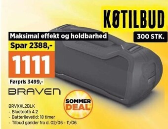 Power Braven brvxxl2blk tilbud