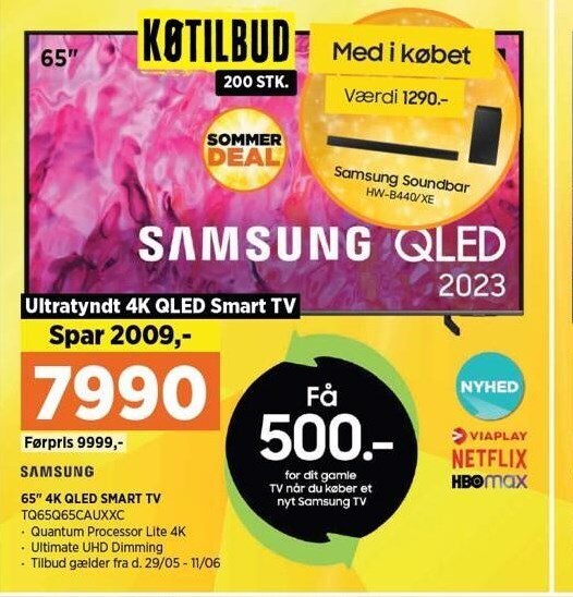 Power Samsung 65 4k qled smart tv tilbud