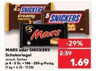 MARS oder SNICKERS Schokoriegel