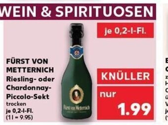 Kaufland DE FÜRST VON METTERNICH Riesling- oder Chardonnay-Piccolo-Sekt tilbud