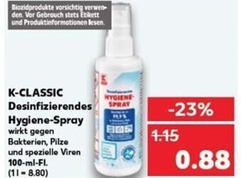 Kaufland K-CLASSIC Desinfizierendes Hygiene-Spray tilbud
