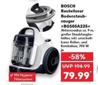 Kaufland DE BOSCH Beutelloser Bodenstaub- sauger >>BGS05A225<< tilbud