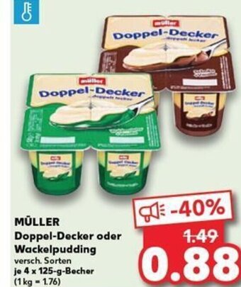 Kaufland MÜLLER Doppel-Decker oder Wackelpudding tilbud