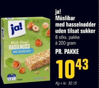 Poetzsch Padborg ja! Müslibar med hasselnødder uden tilsat sukker tilbud