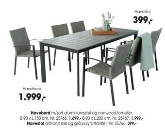 Daells Bolighus Havestol tilbud