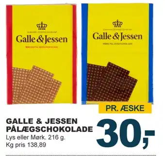 Let-Køb Galle & jessen pålægschokolade mælk tilbud