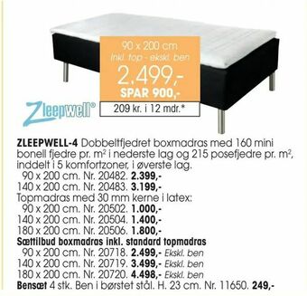 Daells Bolighus Sættilbud boxmadras inkl. standard topmadras tilbud