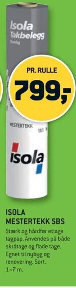 XL-BYG ISOLA MESTERTEKK tilbud
