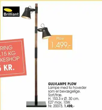 Daells Bolighus Gulvlampe plow tilbud