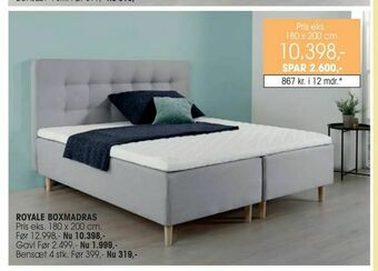 Daells Bolighus Royale boxmadras tilbud