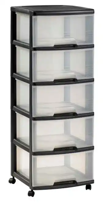 jem & fix Curver skuffereol m/5 skuffer 37,1 x 38,8 x 100 cm tilbud