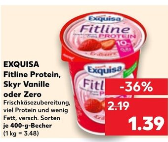 Kaufland DE EXQUISA Fitline Protein, Skyr Vanille oder Zero tilbud