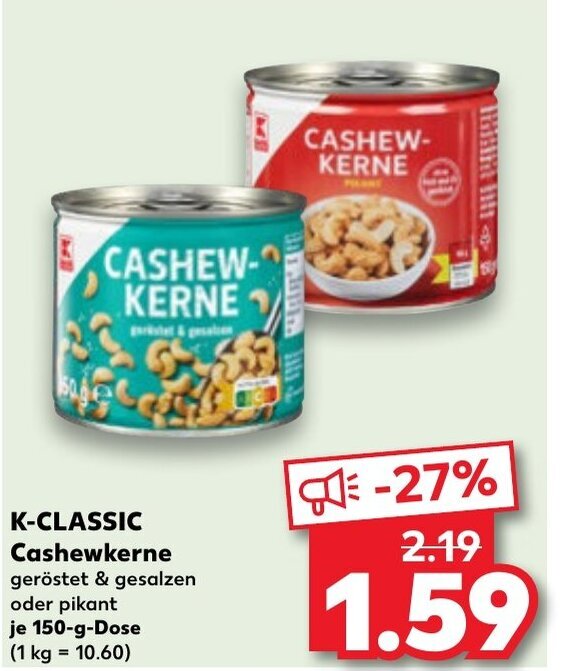 Kaufland K-CLASSIC Cashewkerne tilbud