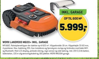 XL-BYG WORX LANDROID M600+ INKL. GARAGE tilbud