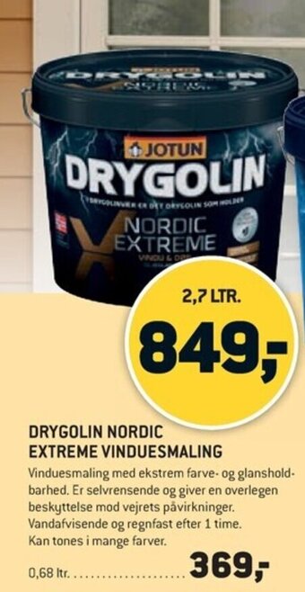 XL-BYG DRYGOLIN NORDIC EXTREME VINDUESMALING tilbud