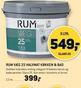 XL-BYG RUM VÆG 25 HALVMAT KØKKEN & BAD tilbud