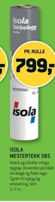 XL-BYG ISOLA MESTERTEKK SBS tilbud
