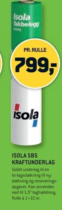 XL-BYG ISOLA SBS KRAFTUNDERLAG tilbud