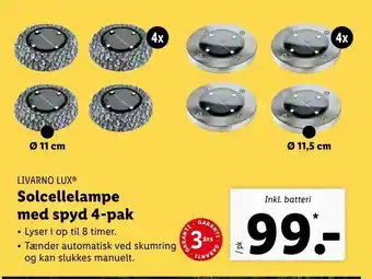 Solcellelampe med spyd 4-pak