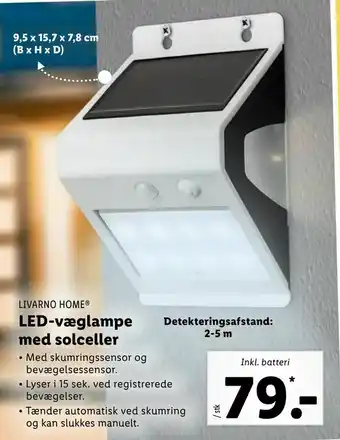 LED-væglampe med solceller