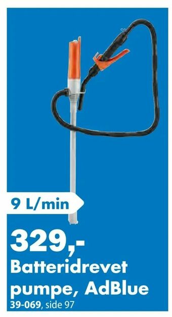 Biltema Batteridrevet pumpe, AdBlue tilbud